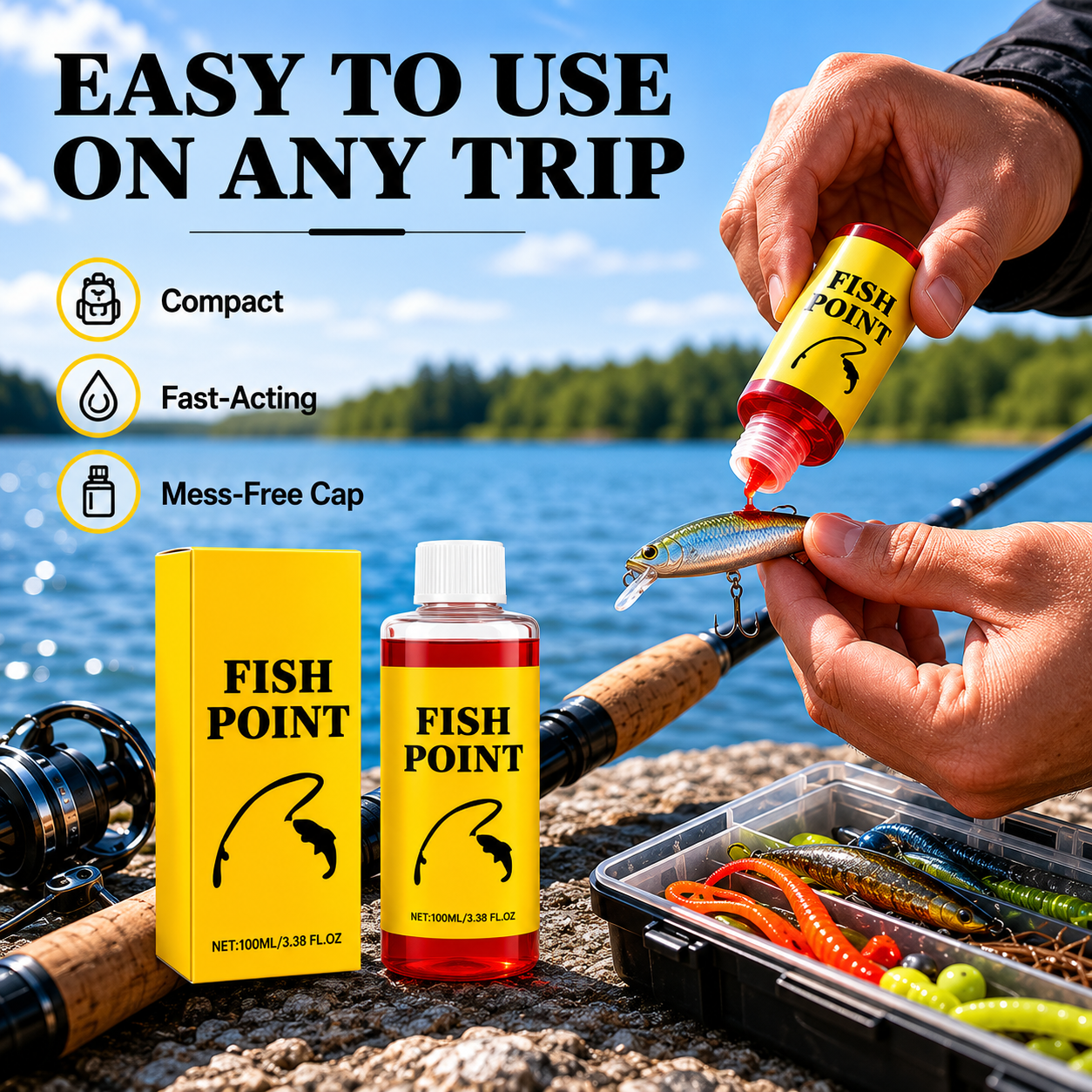 🎣 Concentrated Fish Attractant Liquid – 🐟Fast-Acting Red Worm Formula