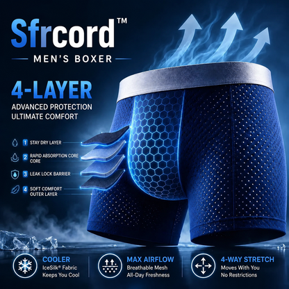 【Buy 3 Get 2 Free】-2026 HOT SALE🔥Sfrcord™ Premium Leakproof lceSilk Mesh Men's Boxer