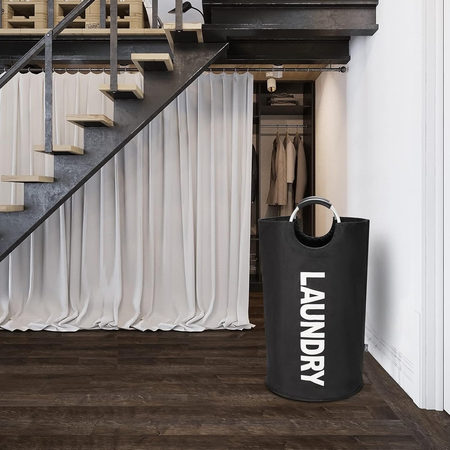 SVOZK® XXL Waterproof Laundry Basket (90L) – Foldable with Padded Handles