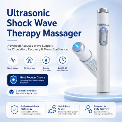Mresio™ Ultrasonic Shock Wave Therapy Massager——Restore Circulation. Relieve Deep Pain. Rebuild Male Confidence.