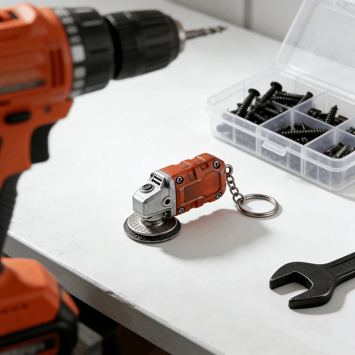 🛠️2-in-1 Mini Grinder Keychain: On-the-Go Smoothing Tool + Tool Enthusiast Collectible