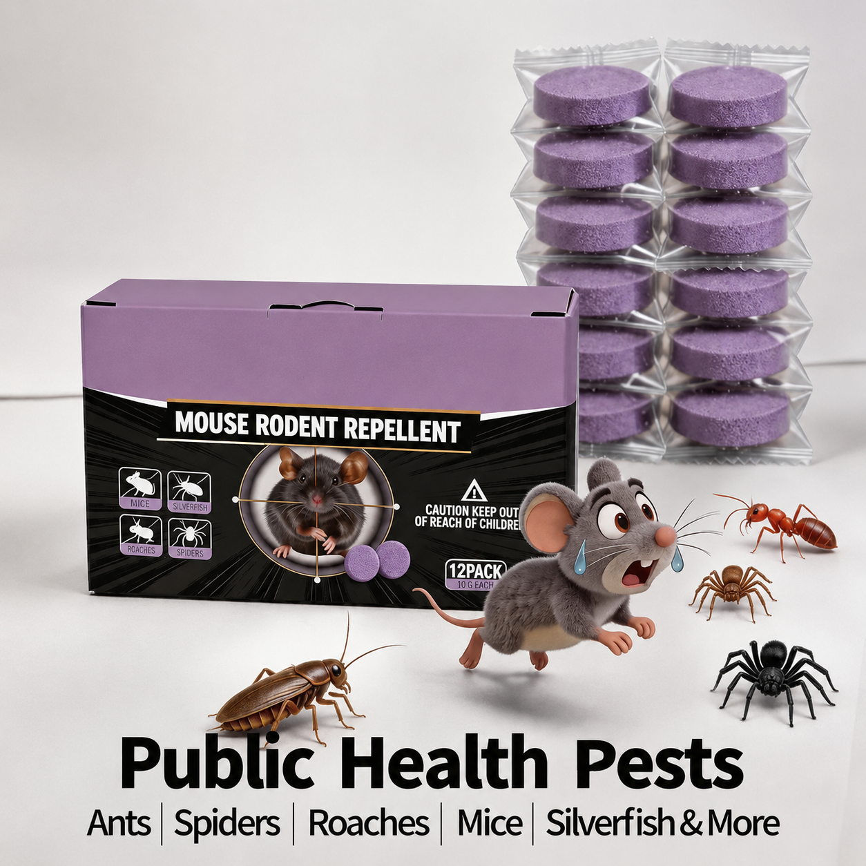 🐭12-Pack Rodent Repellent Balls for Home Kitchen Effective Pest Control Solution